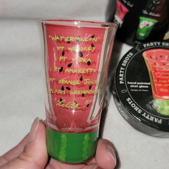Lolita Hand Painted Party Shots 2 oz. Glass Collection 🍉 Watermelon 🍉 HTF - Picture 6 of 6